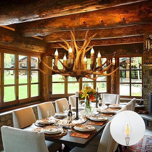 CASENKE 6 Light Deer Horn Pendant Chandelier