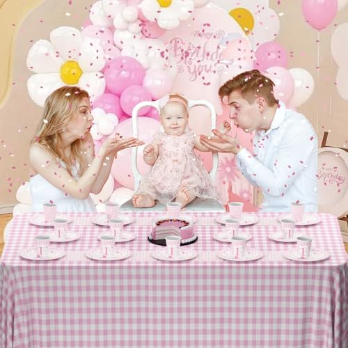 MEHOFOND 168pcs Silly Goose Birthday Plates Set for Girls