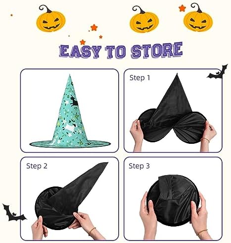 Jbyjbx Goat Frolic Print Witch Hat for Halloween Parties