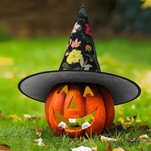 Colorful Boho Floral Halloween Witch Hat Costume