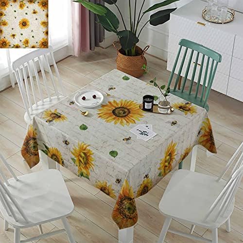 Square Tablecloth Waterproof Stainproof for Dining Parties