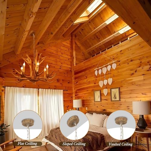 CASENKE 6 Light Deer Horn Pendant Chandelier