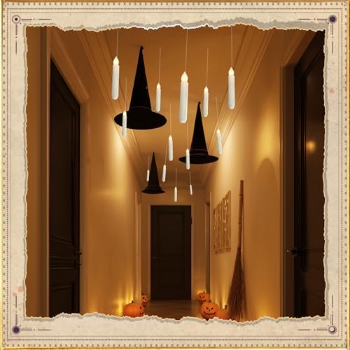 Homemory 20 Pcs Floating LED Candles with Wand Remote and String