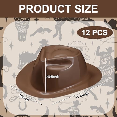 Xtinmee 12 Piece Plastic Cowboy Hats Party Pack