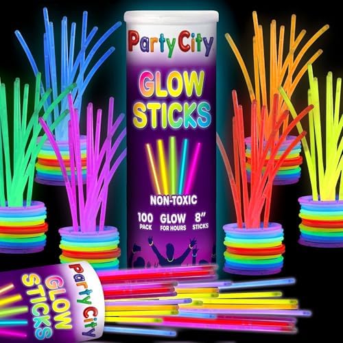 Party City 100 Glow Sticks with Connectors