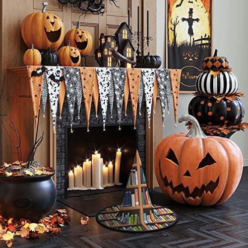 Witch Halloween Hat With Library Bookshelf Print