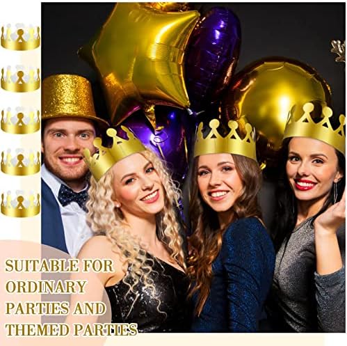 Crtiin 100 Pcs Gold Paper Crowns for Birthday Parties