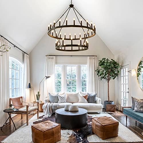 HHR 36 Light 48 Inch Farmhouse Wagon Wheel Chandelier