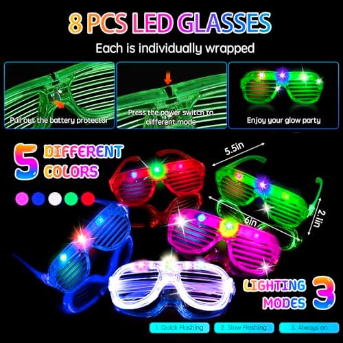 170PCS Glow in the Dark Party Supplies Set