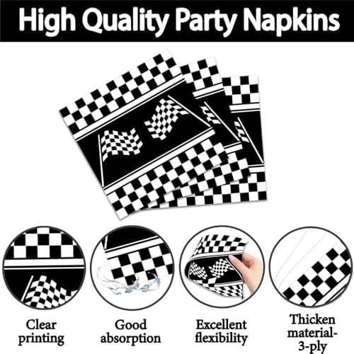 96 Piece Race Car Party Tableware Set for Kids