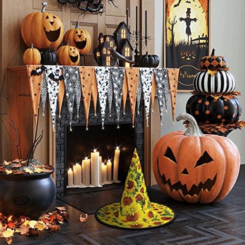 Sunflowers Print Witch Hat for Halloween Parties