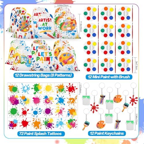 144 Pcs Art Paint Party Favors Supplies for Kids