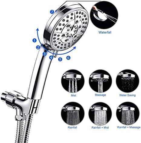 High Pressure Handheld Shower Head with 7 Functions