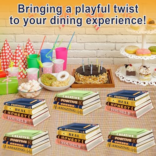 50PCS Book Themed Disposable Plates for Party and Birthday