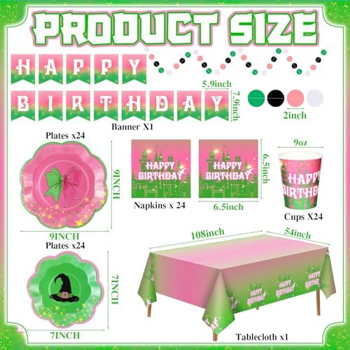 Zhehao 125 Pcs Witch Party Tableware Set