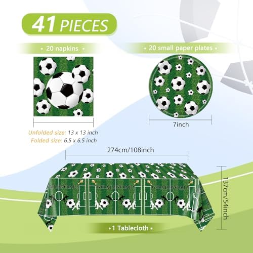 Soccer Party Tableware Set - Serves 20