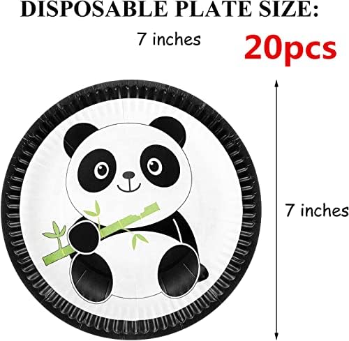 40 Pcs Panda Themed Party Tableware Set for Kids
