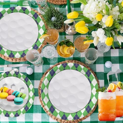 Puraikcmi Golf Themed 150Pcs Party Plates and Toothpicks Set