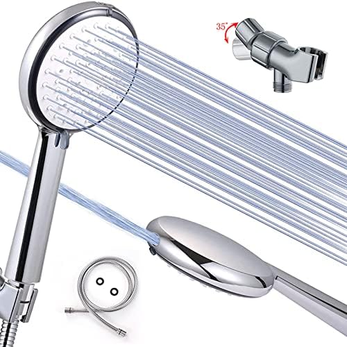High Pressure Handheld Showerhead with 6 Spray Settings and 49ft Hose