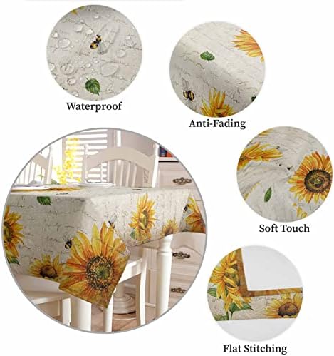 Square Tablecloth Waterproof Stainproof for Dining Parties
