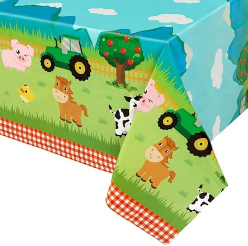 WERNNSAI Farm Animal Table Cloth - 54 x 108