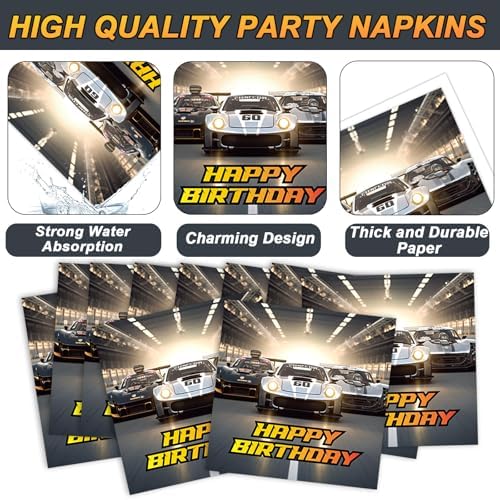96PCS Race Car Themed Party Plates and Napkins Set