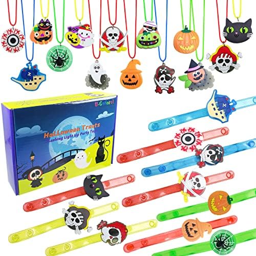 Halloween LED Necklace Bracelets Set for Party Decorations