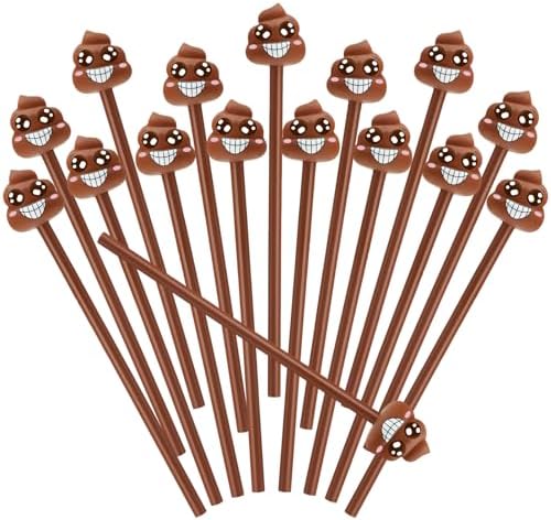 24 Pcs Poop Pencil with Eraser Funny Party Favor Gift