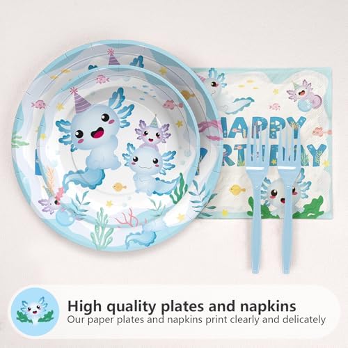Grencian 96 Pcs Axolotl Party Supplies Set