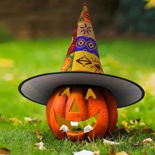 African National Patterns Print Witch Hat for Halloween and Parties