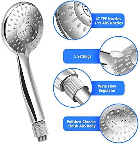 UWEREBFM High Pressure Handheld Shower with 5 Functions and 15M Hose