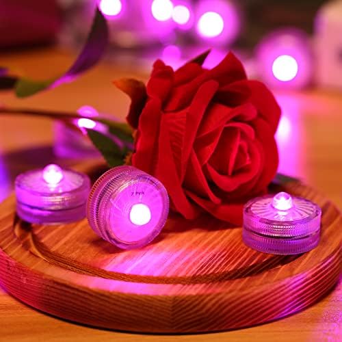 HL 12pcs Battery Powered Submersible LED Lights Pink