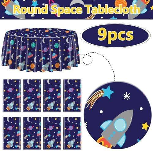 Outer Space Tablecloths 84x84 Inch 3 Pack for Birthday Party