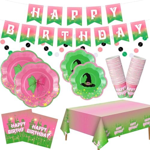 Zhehao 125 Pcs Witch Party Tableware Set