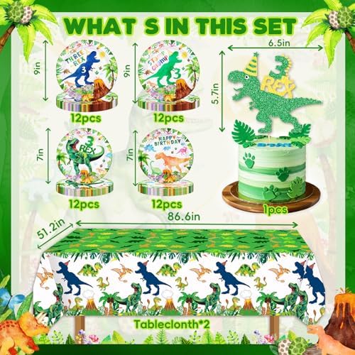154ps 3rd Birthday Dino Party Tableware Set