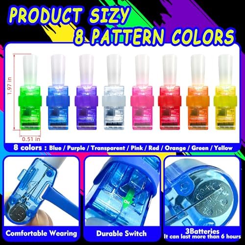 24PCS 90s LED Finger Lights Party Favors