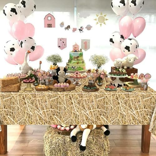 12 Pcs Straw Tablecloth Farm Party Decorations