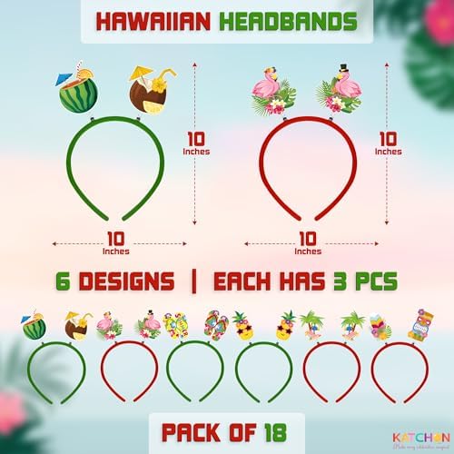 KatchOn Hawaiian Headbands Pack of 18