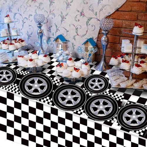 Racing Car Party Plates Napkins Set for 24 Guests