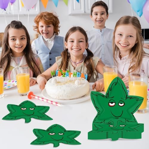 50PCS Green Leaf Shaped Paper Plates 87inch Party Set