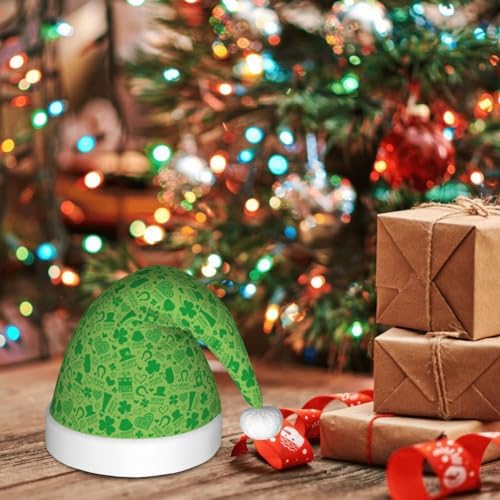 St Patricks Day Santa Hat for Kids Baby Christmas Holiday Plush Hat