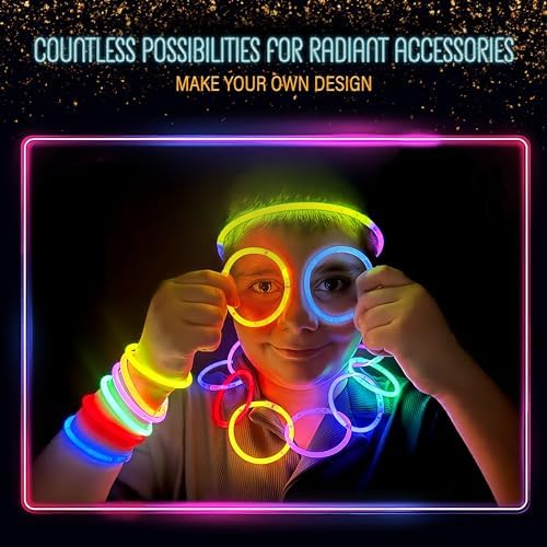 GemPrime 100 Pcs Glow Sticks Party Pack 8 Inch Neon Light Up Supplies
