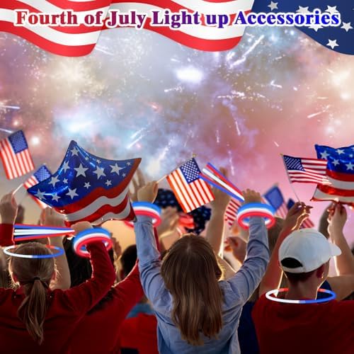 120 PCS 4th of July Glow Sticks for Kids