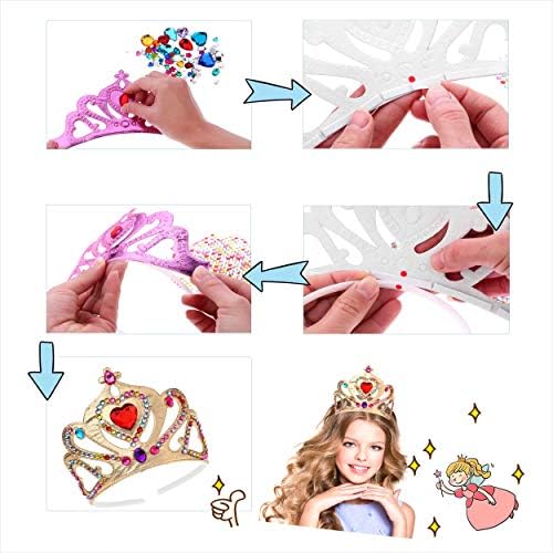 Richness Foam Kids Crowns DIY Tiaras with Jewel Stickers Pack of 6