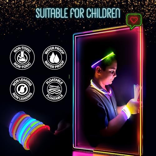 GemPrime 100 Pcs Glow Sticks Party Pack 8 Inch Neon Light Up Supplies