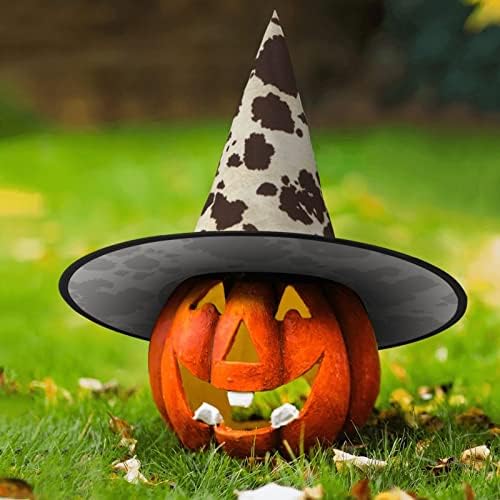 Brown Cow Spots Print Witch Hat for Halloween Parties