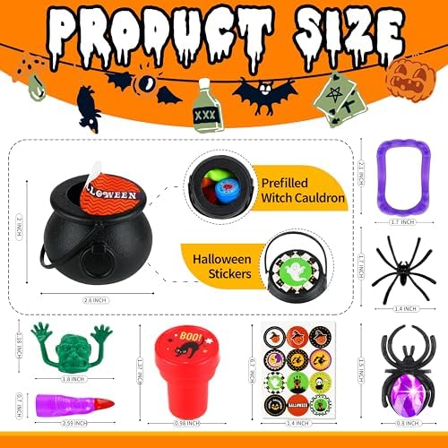 OCTERIC 216 Pcs Halloween Party Favors Set