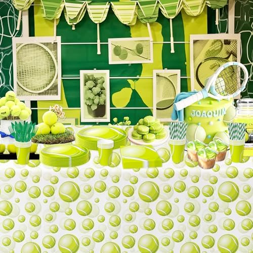 Tennis Birthday Plates Napkins Set for 24 Guests