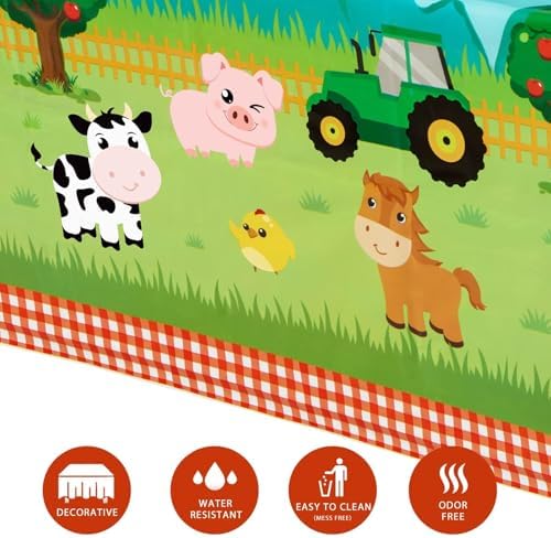 WERNNSAI Farm Animal Table Cloth - 54 x 108