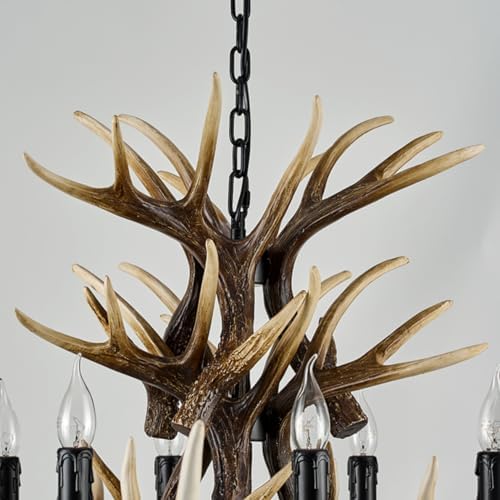 Rustic Deer Antler Chandelier 8 Light Farmhouse